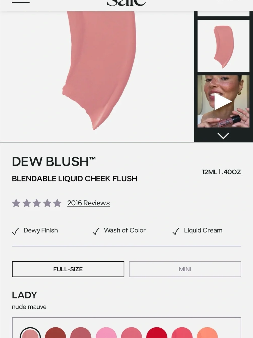 Saie Liquid Dew Blush — Lady
